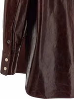 Bordeaux Lamb Leather Blouse 4