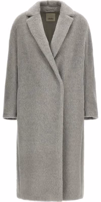 Gray Alpaca Leather Coat
