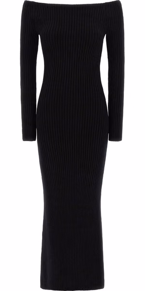 Black Wool Long Dress