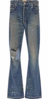 Blue Cotton Flared Jeans 1