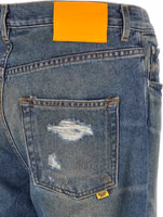 Blue Cotton Flared Jeans 4