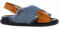 Multicolor Lamb Leather Flat Sandals 1