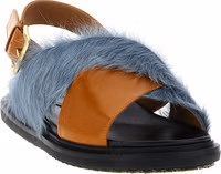 Multicolor Lamb Leather Flat Sandals 2