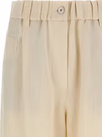 White Viscose Casual Pants 3