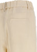 White Viscose Casual Pants 4