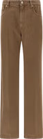 Beige Cotton Straight-Leg Jeans 1