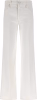 White Cotton Flared Jeans 1
