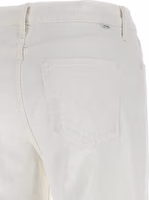White Cotton Flared Jeans 4