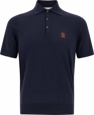 Blue Cotton Polo Shirt