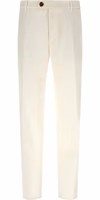 White Cotton Casual Pants 1