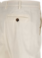 White Cotton Casual Pants 4