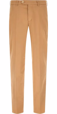 Beige Cotton Casual Pants