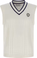 White Cotton Sleeveles Sweater 1