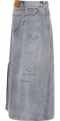 Blue Cotton Mini Skirt