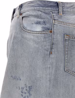 Blue Cotton Mini Skirt 4