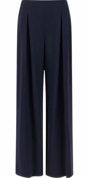 Blue Silk Casual Pants