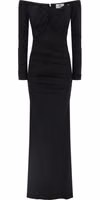 Black Viscose Long Dress 1