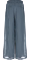 Blue Cotton Casual Pants 2