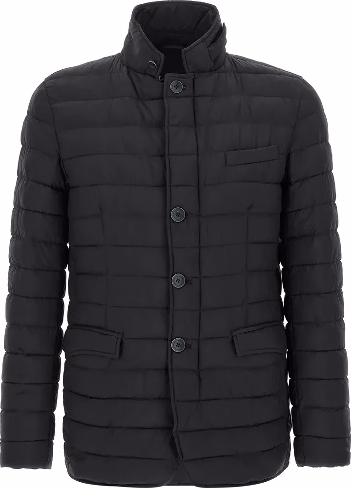 Blue Polyamide Full-Length Jacket