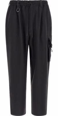Black Polyester Cargo Pants