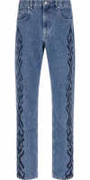 Blue Cotton Straight-Leg Jeans 1