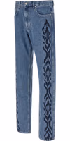 Blue Cotton Straight-Leg Jeans 3