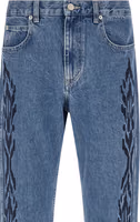 Blue Cotton Straight-Leg Jeans 4
