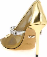 Gold Polyamide High Heel Pumps 3