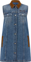 Blue Cotton Short Dress 1