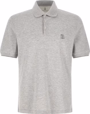 Gray Cotton Polo Shirt