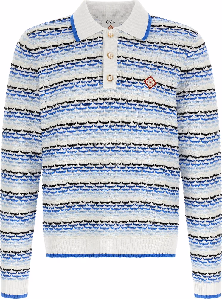 Blue Cotton Polo Shirt