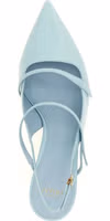 حذاء أزرق من جلد البقر بكعب متوسط 4