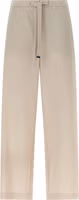 Beige Virgin Wool Athletic Pants 1