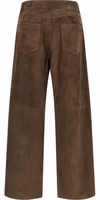 Brown Lamb Leather Casual Pants 2