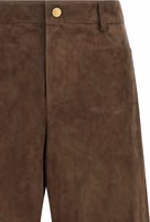 Brown Lamb Leather Casual Pants 3