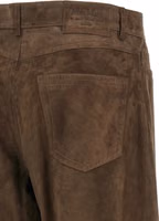 Brown Lamb Leather Casual Pants 4