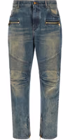 Blue Cotton Straight-Leg Jeans 1