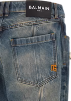 Blue Cotton Straight-Leg Jeans 4