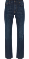 Blue Cotton Straight-Leg Jeans 1