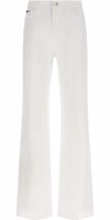 White Cotton Flared Jeans 1
