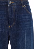 Blue Cotton Straight-Leg Jeans 3