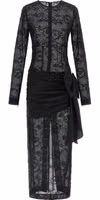 Black Viscose Long Dress 1