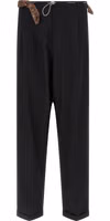 Black Cotton Casual Pants 1