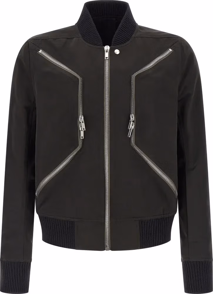 Black Polyester Bomber