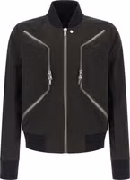 Black Polyester Bomber 1