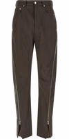 Brown Cotton Casual Pants 1