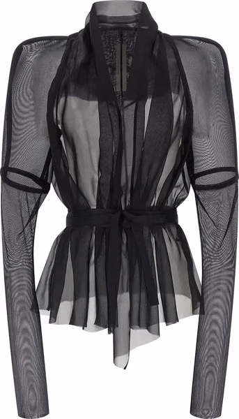 Black Silk Full-Length Jacket