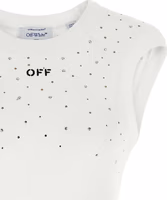 White Viscose Sleeveles T-Shirt 3