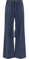 Blue Cotton Flared Jeans 1