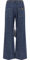 Blue Cotton Flared Jeans 2